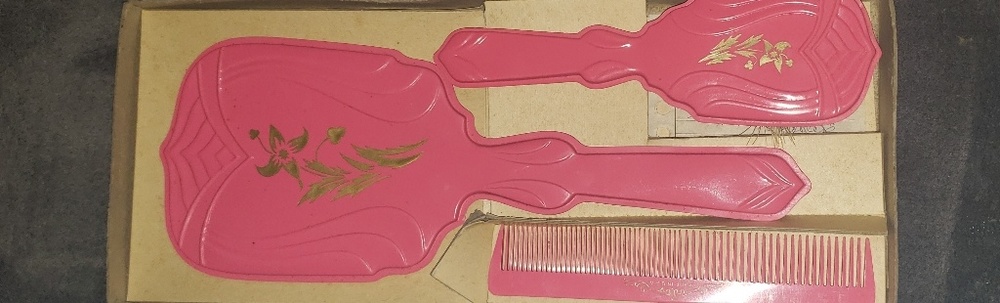 Vintage Celluloid Vanity Set